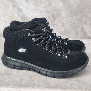 Skechers ‎ Elite Memory Foam Warm Tech Flex Elite Black Boots Womens 8.5 Ankle